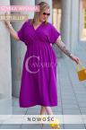 Bestseller ISAIA! Letnia Sukienka Maxi z Ozdobnym Wiązaniem na Plecach Kolor Purpura