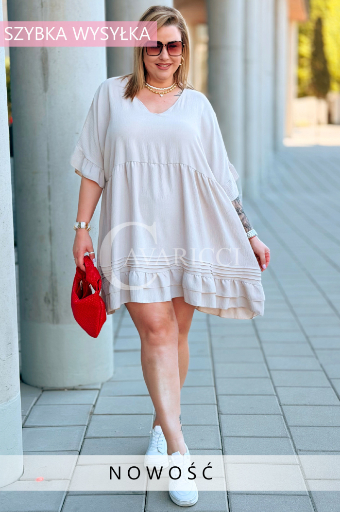 Kleid in Beige – Große Größen | Cavaricci.de