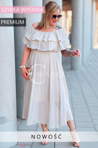 Kleid in Beige – Große Größen | Cavaricci.de