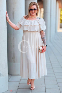 Kleid in Beige – Große Größen | Cavaricci.de