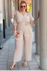 Plissierter Jumpsuit BARILLA – Dein strahlender Look für die Hochzeit Farbe Beige
