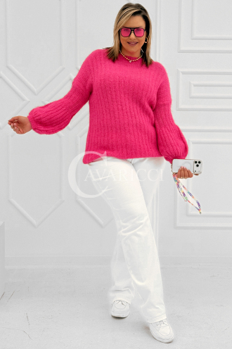 ELINA Pullover in Bonbonrosa – Große Größen | Cavaricci.de