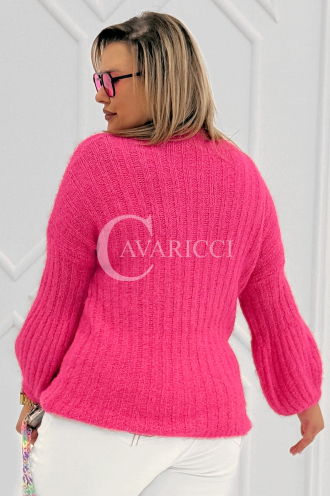ELINA Pullover in Bonbonrosa – Große Größen | Cavaricci.de
