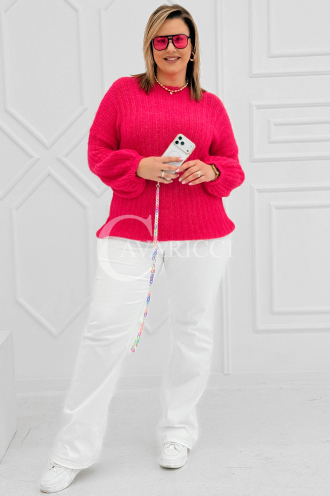 ELINA Pullover in Bonbonrosa – Große Größen | Cavaricci.de