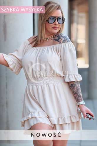 Jumpsuit in Beige – Große Größen | Cavaricci.de