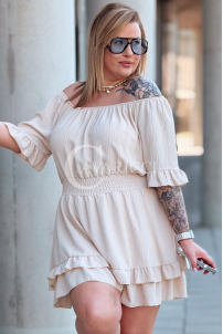 Jumpsuit in Beige – Große Größen | Cavaricci.de