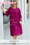 LETIZIA - Plissiertes Midi-Kleid, luftig für Hochzeiten in Purpur