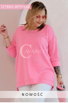 NOA - Klassisches schlichtes Sweatshirt mit feinem Schlitz in Rosa