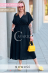 Bestseller ISAIA! Langes Maxi-Sommerkleid mit dekorativem Rückenband Farbe Schwarz
