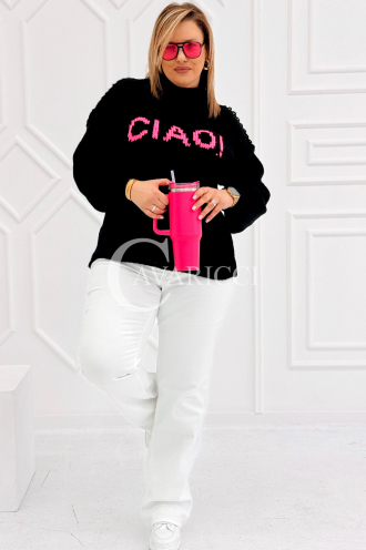 CIAO Pullover in Schwarz – Große Größen | Cavaricci.de