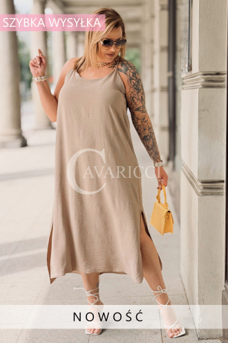 Kleid in Taupe – Große Größen | Cavaricci.de