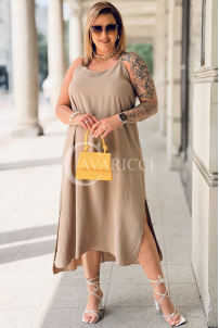 Kleid in Taupe – Große Größen | Cavaricci.de