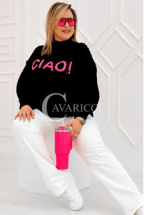 CIAO Pullover in Schwarz – Große Größen | Cavaricci.de