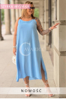 Sommerkleid SYLVINIA – Lockere Passform mit seitlichen Schlitzen Farbe Blau