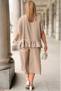 Jumpsuit in Taupe – Große Größen | Cavaricci.de