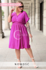Sommer-Hit: ISANA Kleid mit dekorativer Schnürung und elastischem Bund Farbe Fuchsia