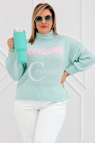 CIAO Pullover in Mintgrün – Große Größen | Cavaricci.de