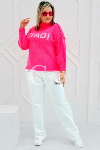 CIAO Pullover in Bonbonrosa – Große Größen | Cavaricci.de