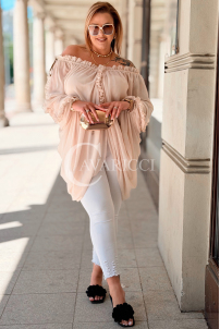 Bluse in Beige – Große Größen | Cavaricci.de