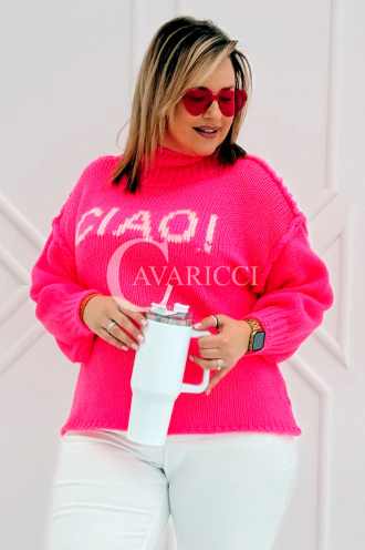 CIAO Pullover in Bonbonrosa – Große Größen | Cavaricci.de