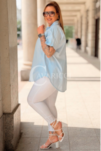 Bluse in Hellblau – Große Größen | Cavaricci.de
