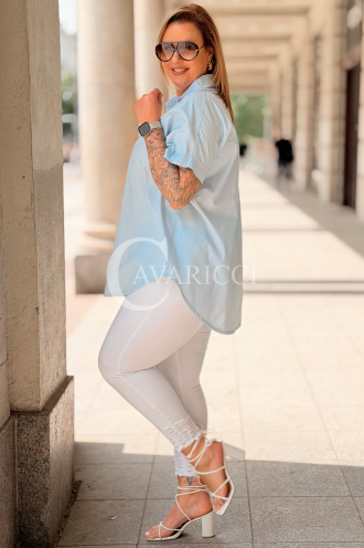 Bluse in Hellblau – Große Größen | Cavaricci.de