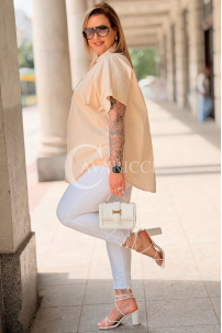 Bluse in Beige – Große Größen | Cavaricci.de