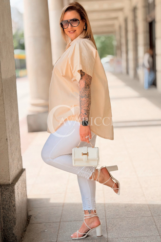 Bluse in Beige – Große Größen | Cavaricci.de