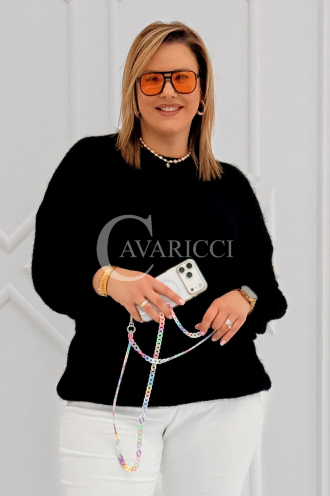 ELINA Pullover in Schwarz – Große Größen | Cavaricci.de