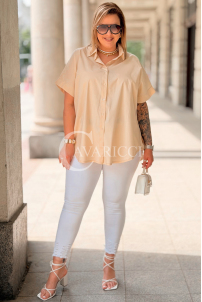 Bluse in Beige – Große Größen | Cavaricci.de