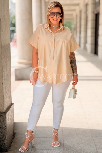 Bluse in Beige – Große Größen | Cavaricci.de