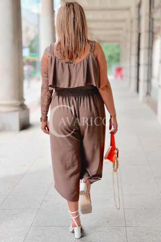 Jumpsuit in Taupe – Große Größen | Cavaricci.de
