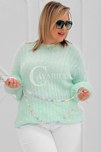 ELINA Pullover in Mintgrün – Große Größen | Cavaricci.de
