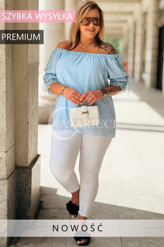 Bluse in Hellblau – Große Größen | Cavaricci.de