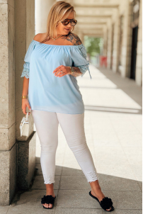 Bluse in Hellblau – Große Größen | Cavaricci.de