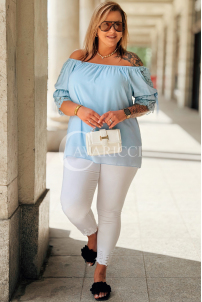Bluse in Hellblau – Große Größen | Cavaricci.de
