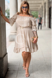 Kleid in Beige – Große Größen | Cavaricci.de