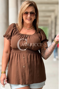 Bluse in Schokolade – Große Größen | Cavaricci.de