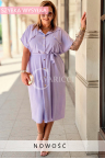 Neu! Hemdblusenkleid HADRIANA – Klassisches Blusenkleid mit Gürtel in Fliederfarbe