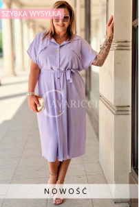 Hemdblusenkleid HADRIANA – Blusenkleid mit Gürtel, Flieder