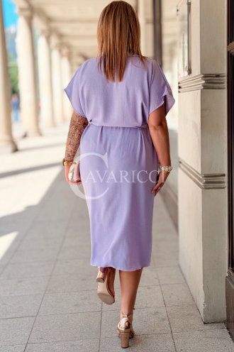 Hemdblusenkleid HADRIANA – Blusenkleid mit Gürtel, Flieder