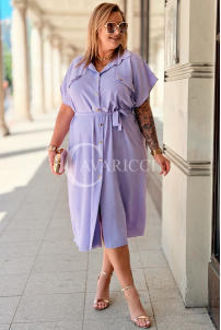 Hemdblusenkleid HADRIANA – Blusenkleid mit Gürtel, Flieder