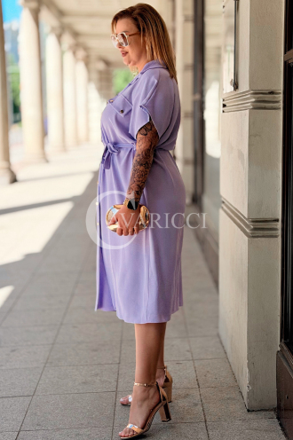 Hemdblusenkleid HADRIANA – Blusenkleid mit Gürtel, Flieder