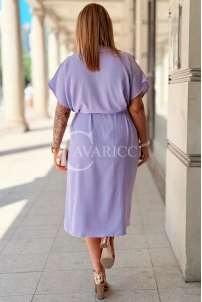 Hemdblusenkleid HADRIANA – Blusenkleid mit Gürtel, Flieder