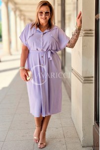 Hemdblusenkleid HADRIANA – Blusenkleid mit Gürtel, Flieder