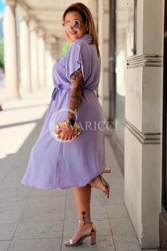 Hemdblusenkleid HADRIANA – Blusenkleid mit Gürtel, Flieder