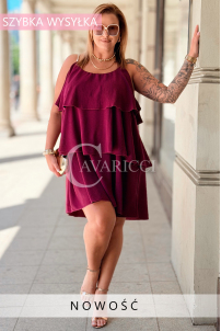 Sommerkleid FRANCA in Purpur – Volants & Oversize-Schnitt