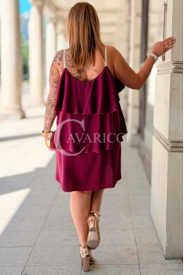Sommerkleid FRANCA in Purpur – Volants & Oversize-Schnitt