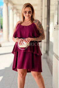 Sommerkleid FRANCA in Purpur – Volants & Oversize-Schnitt
