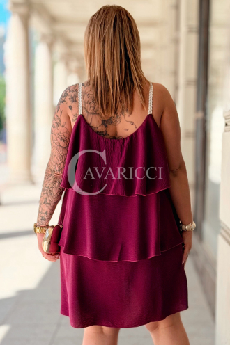 Sommerkleid FRANCA in Purpur – Volants & Oversize-Schnitt